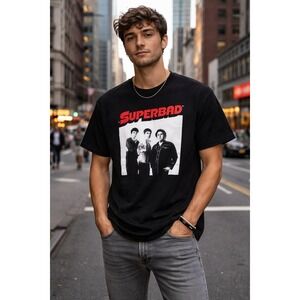 Superbad Movie Graphic T-Shirt Philcos Black Cotton Classic Fit Small